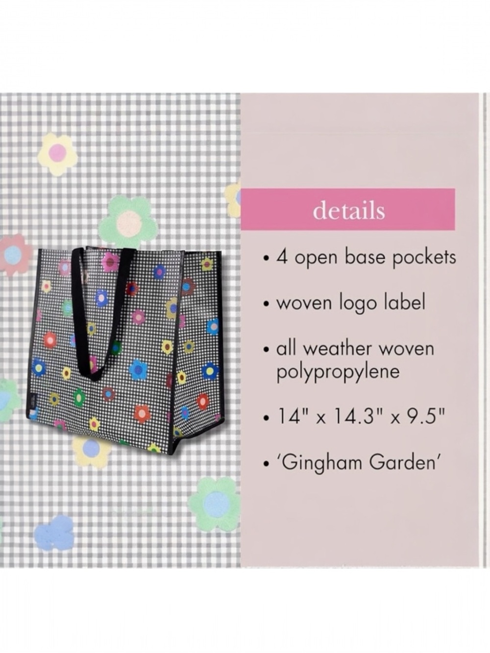 Kate Spade Gingham Garden Tote, NWT - Picture 4 of 4